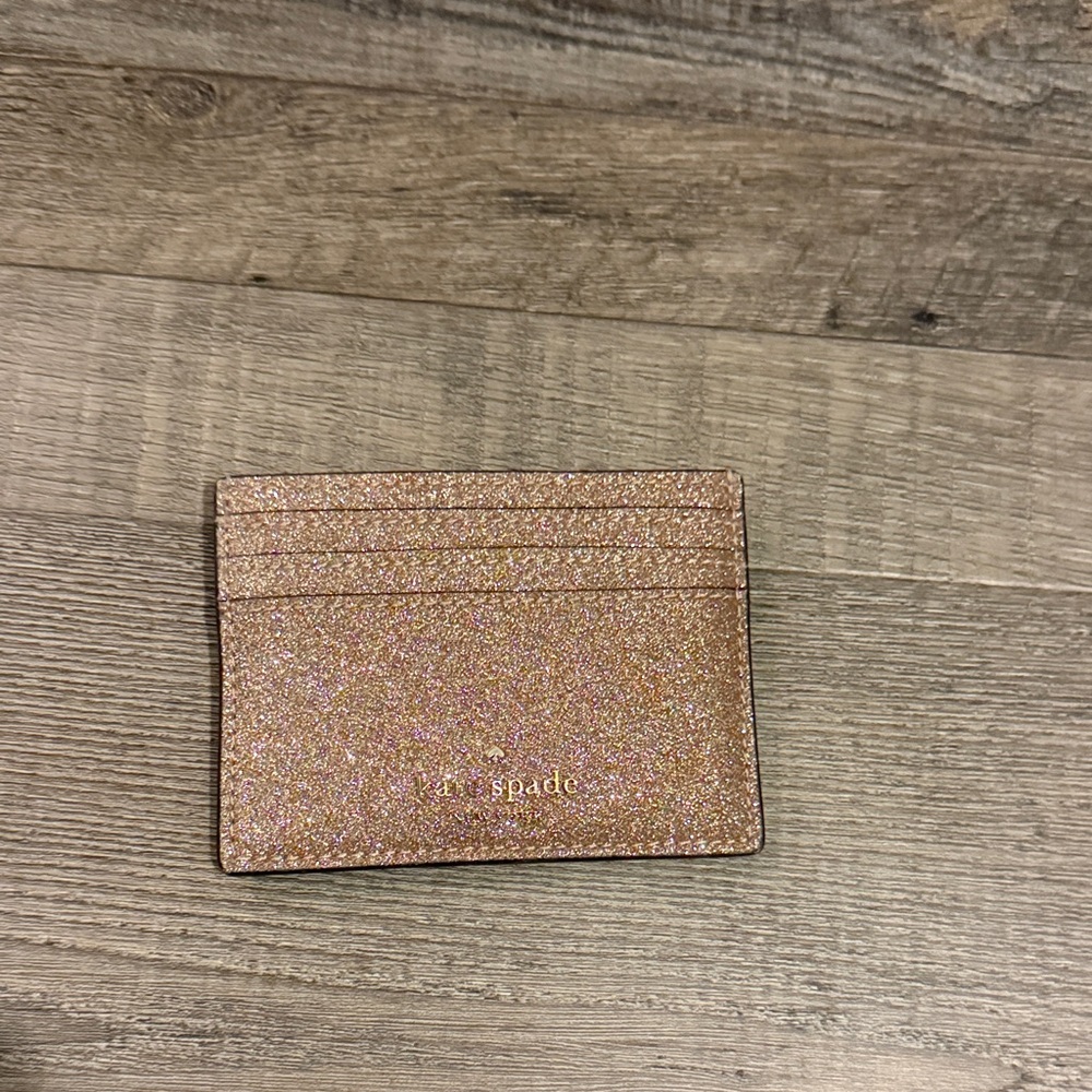 Kate Spade Rose Gold Glitter Card Holder